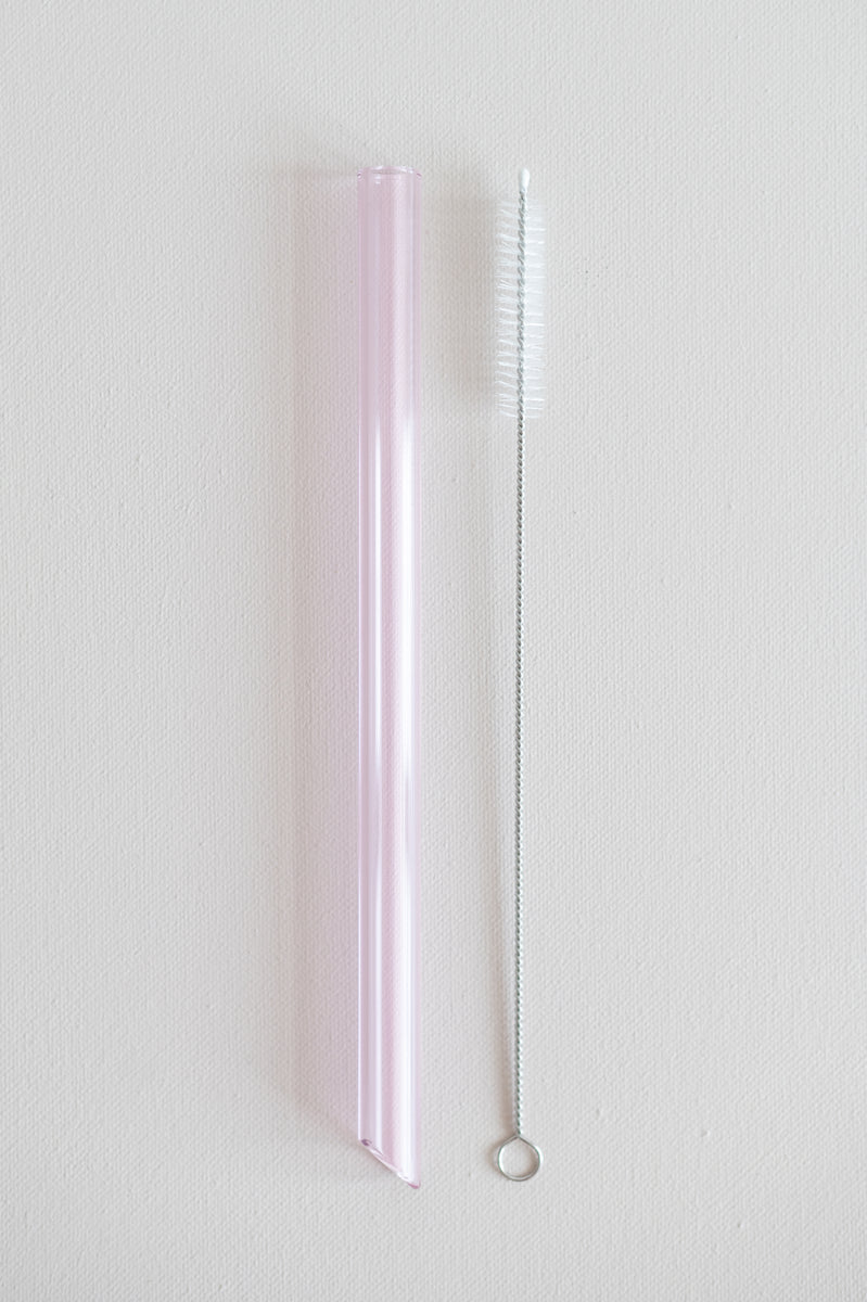 PINK GLASS STRAW - Pink Straws, Reusable Straws