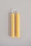 A pair of 6 inch natural tube beeswax candlesticks made with pure Canadian beeswax.