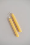 A pair of 6 inch natural tube beeswax candlesticks made with pure Canadian beeswax.