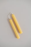 A pair of 6 inch natural tube beeswax candlesticks made with pure Canadian beeswax.